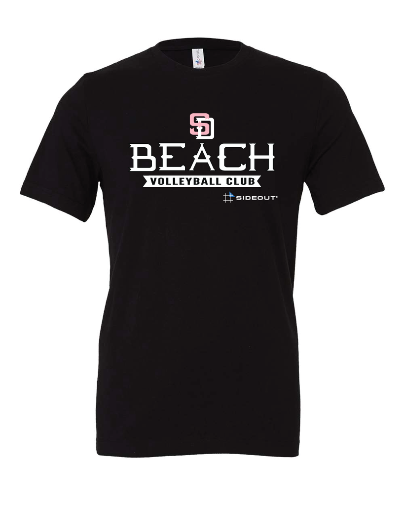 SD Beach Unisex Black T-Shirt
