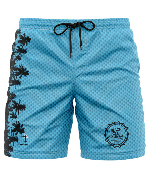 Beach Cities Volleyball Club Men's Light Blue 5.5" Volley Short with Compression Liner