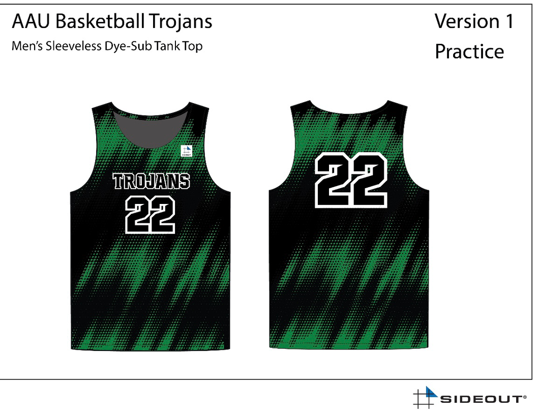 CUSTOM Trojans Basketball Black & Green Men's Tank Top