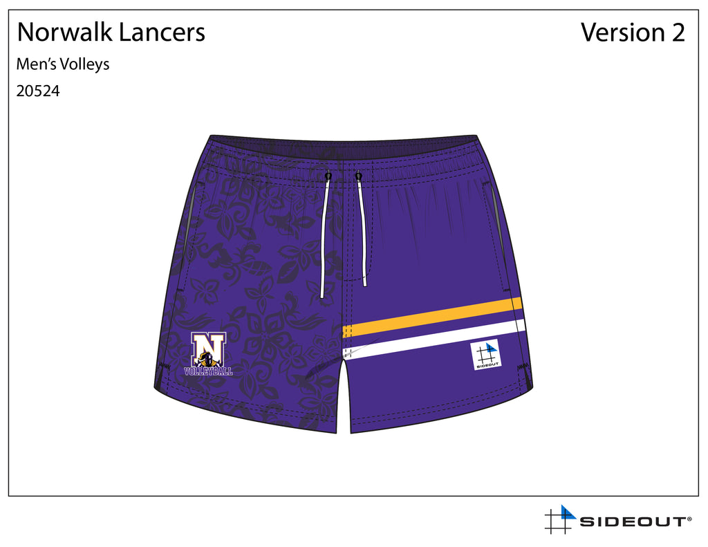 Norwalk Lancers High School Purple 5" Volley Shorts with Compression Liner
