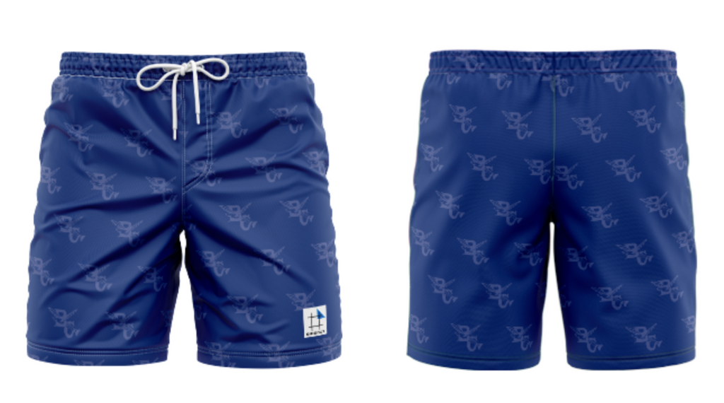 The Beach Club Step & Repeat Design Custom Volley Shorts with Compression Liner