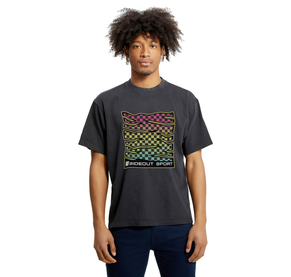 Endless Summer Rainbow Check Black Boxy Tee – Sideout Sport