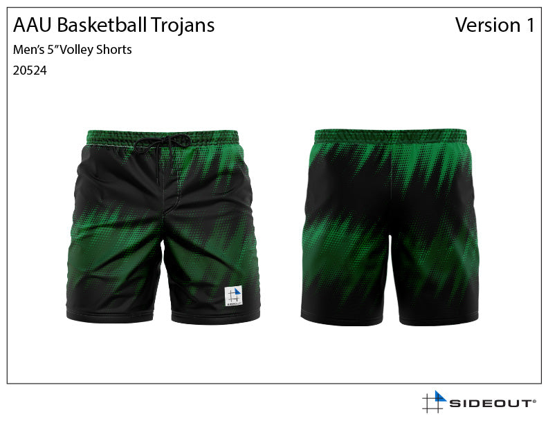 Trojans Basketball Men's Green Dash Short with Compression Liner