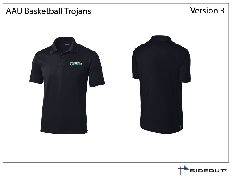 Trojans Basketball Unisex Black Moisture Management Polo Shirt