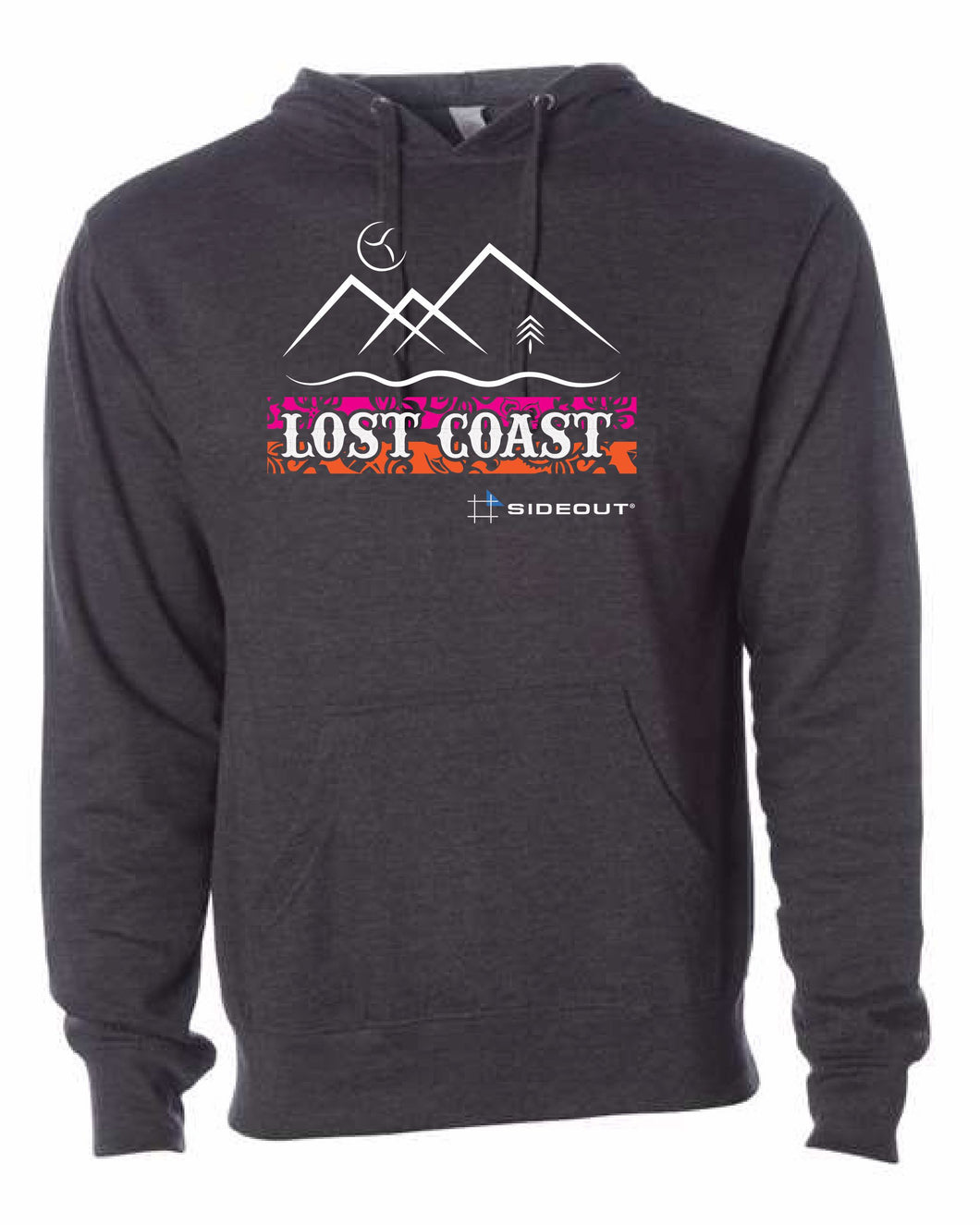 Lost Coast Volleyball Charcoal Adult Unisex Hooded Sweatshirt