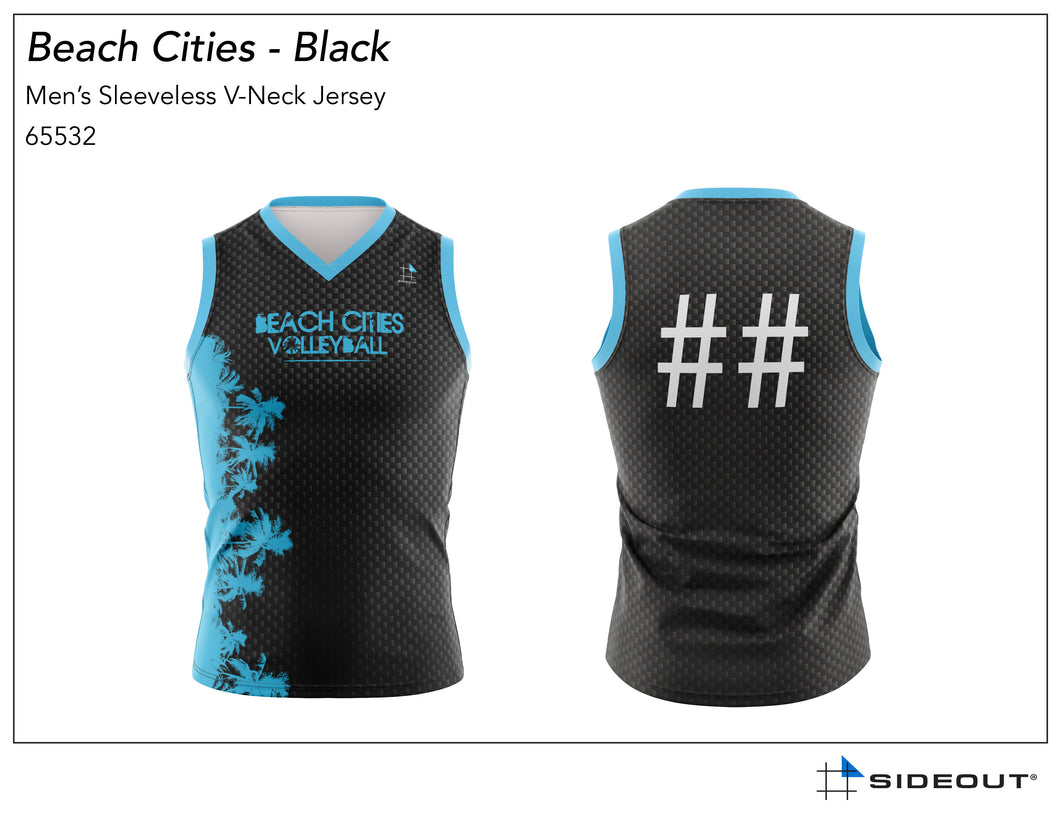 CUSTOM Beach Cities Volleyball Club Boy's Black Sleeveless Jersey - Personalized