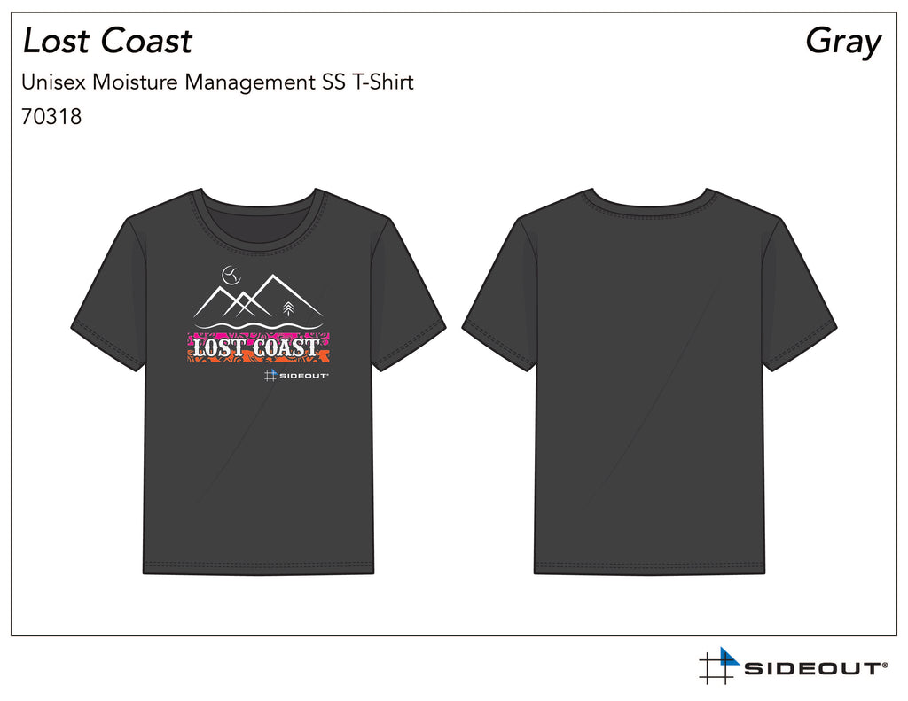 Lost Coast Volleyball Grey Unisex Dry Fit Short Sleeve T-Shirt