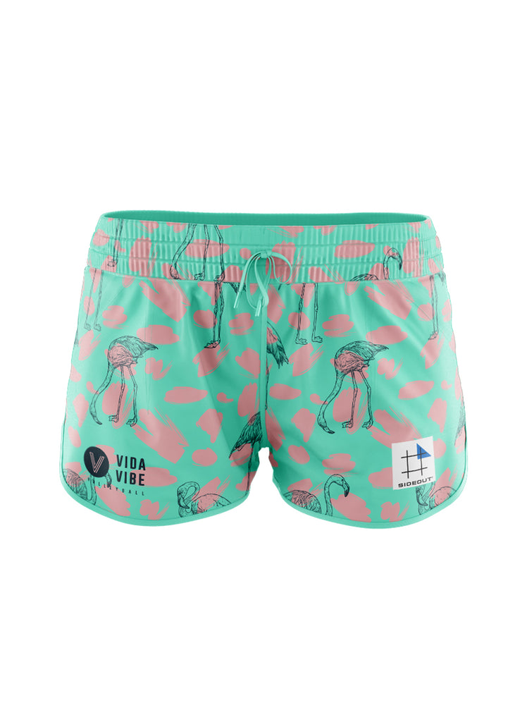 Vidavibe X Sideout Flamingo Pink Paint Stroke Women's Volley Shorts