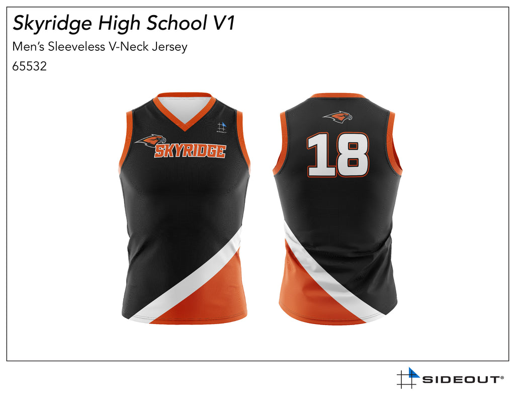 CUSTOM Skyridge Boys Volleyball Black Sleeveless V-Neck Jersey
