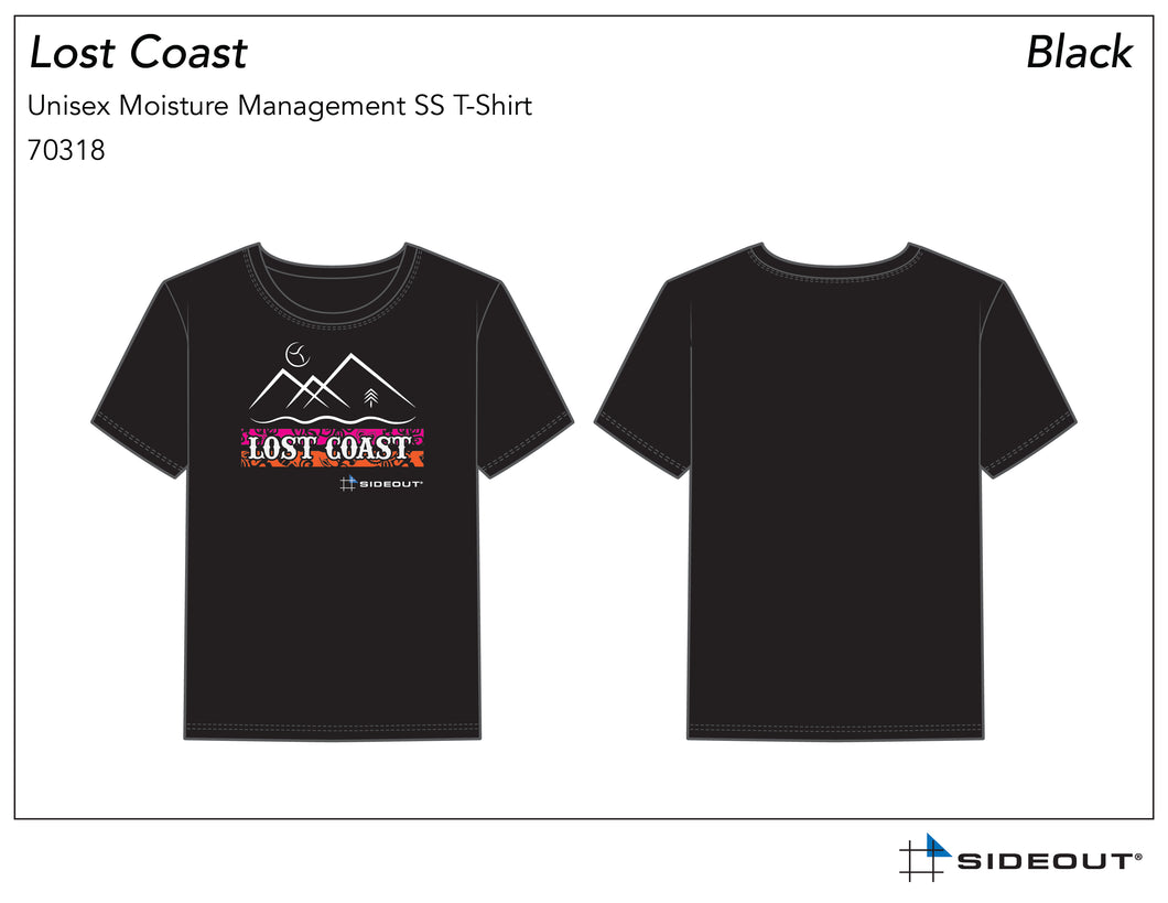 Lost Coast Volleyball Black Unisex Dry Fit Short Sleeve T-Shirt