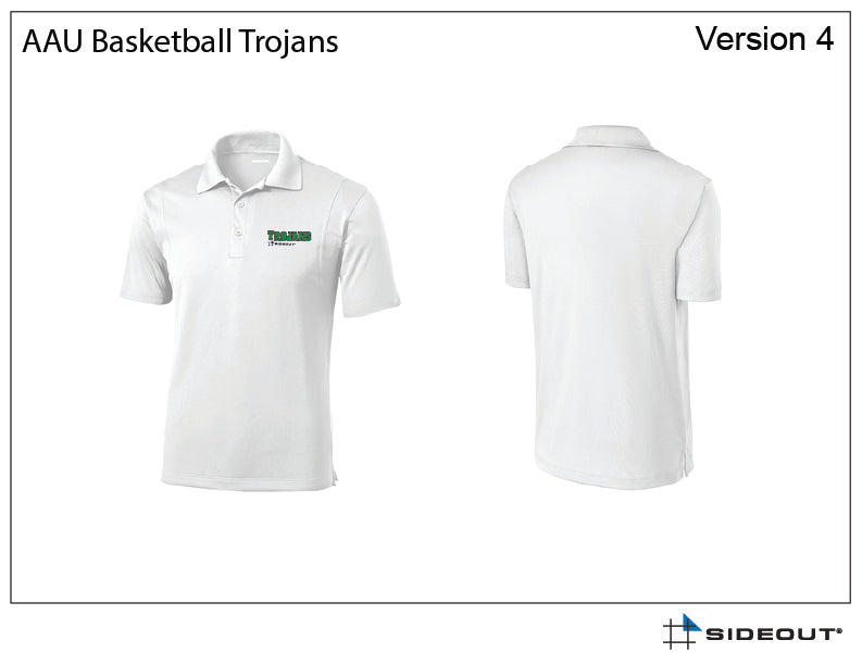Trojans Basketball Unisex White Moisture Management Polo Shirt