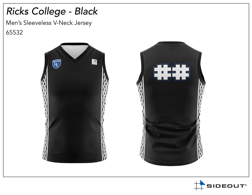 CUSTOM Rick's College Men's Volleyball Black Sleeveless Jersey