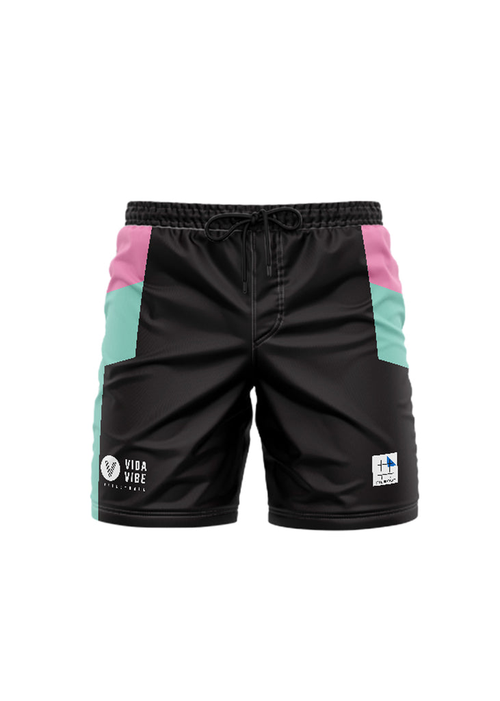 Vidavibe X Sideout Teal & Pink Journeys Women's Volley Shorts