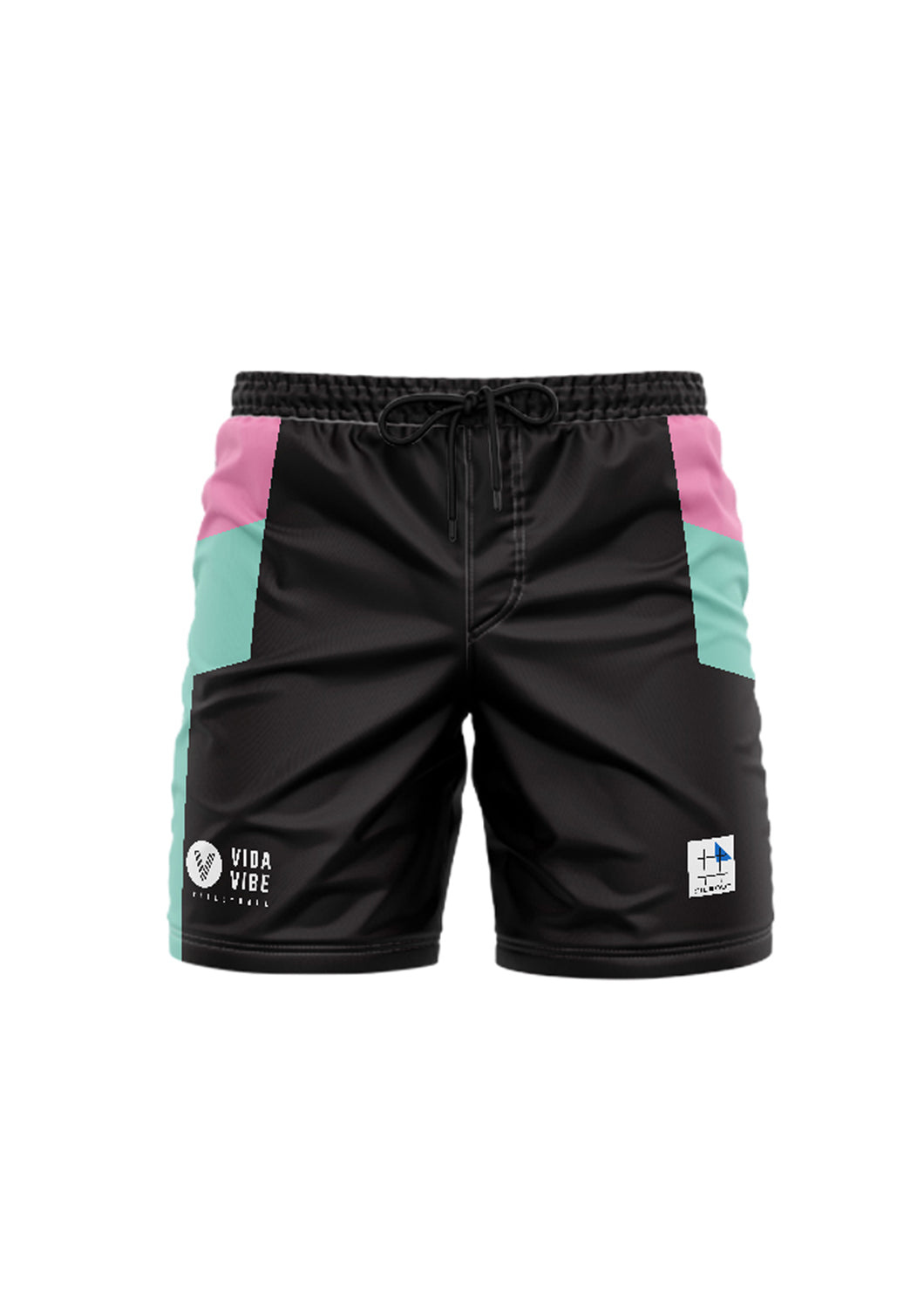 Sideout X Vidavibe Teal & Pink Journeys Volley Shorts
